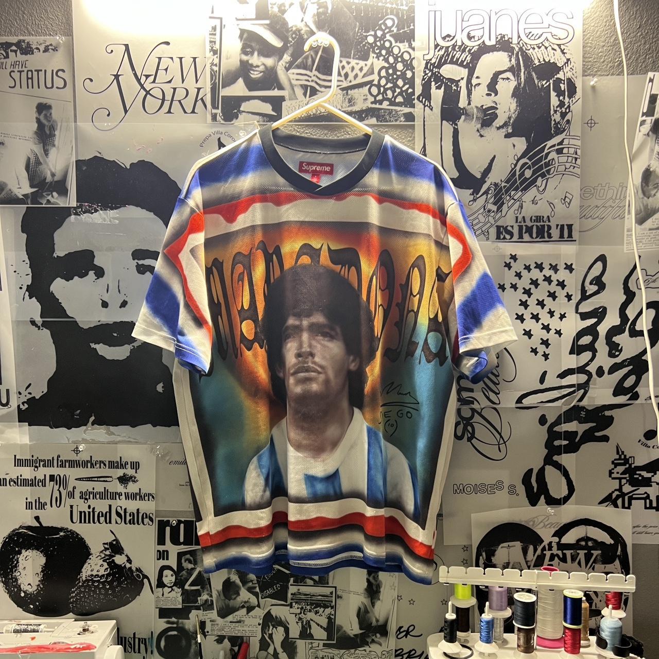 supreme maradona jersey size large