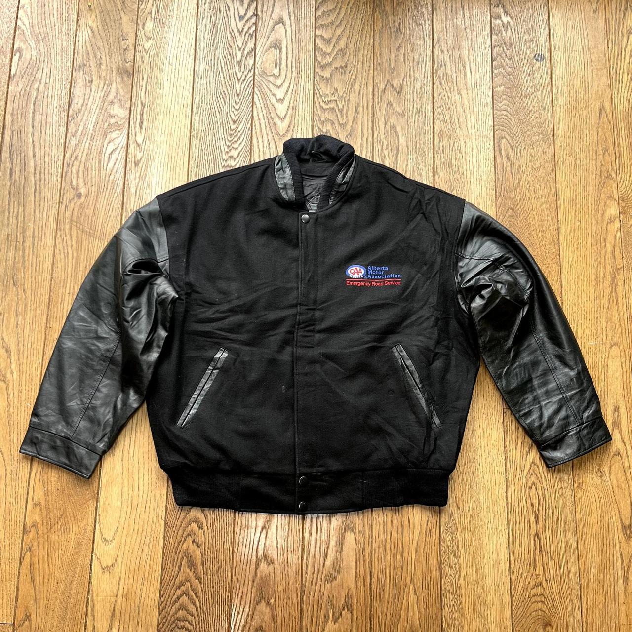 Popular 90s vintage leather varsity jacket