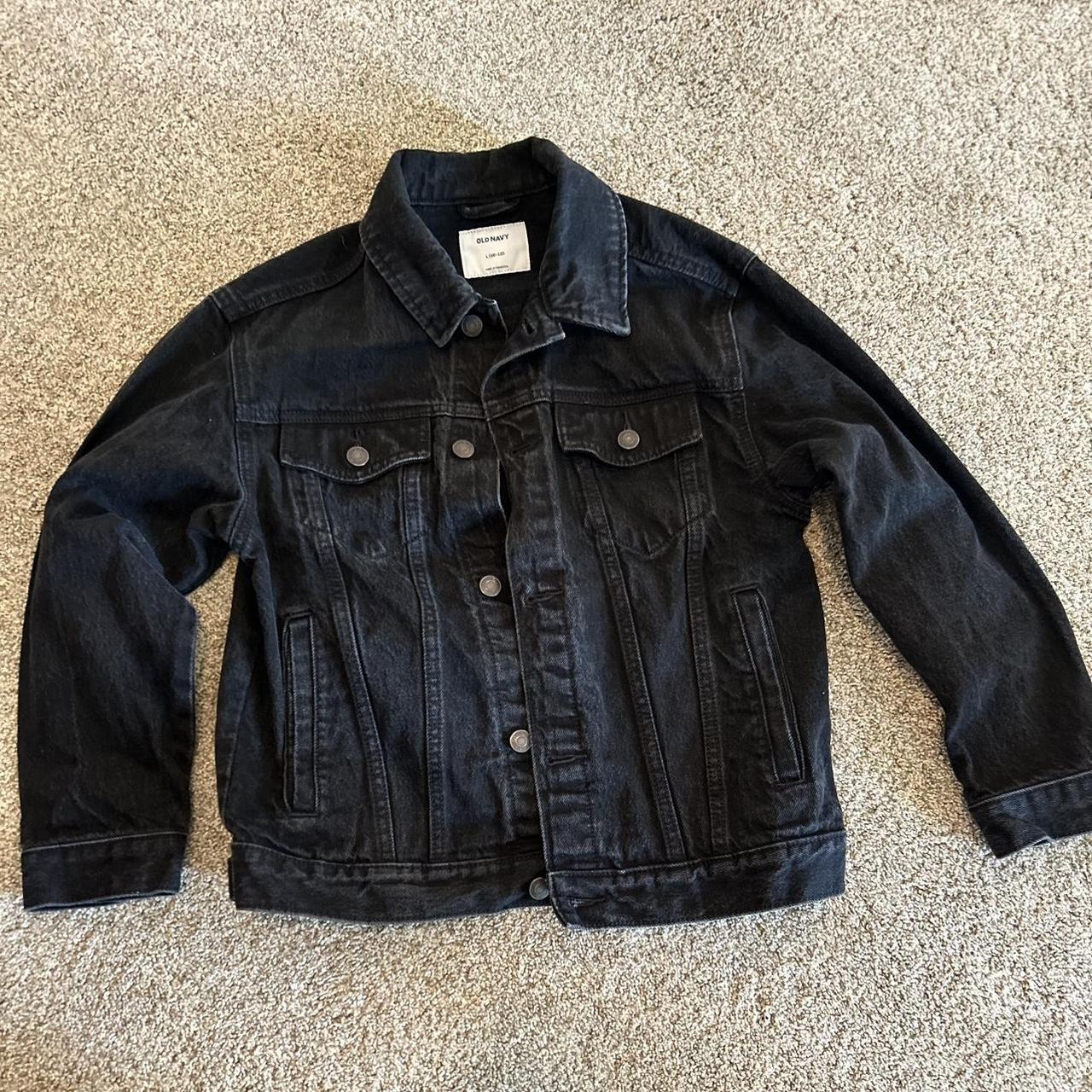 Black denim jacket mens old navy best sale