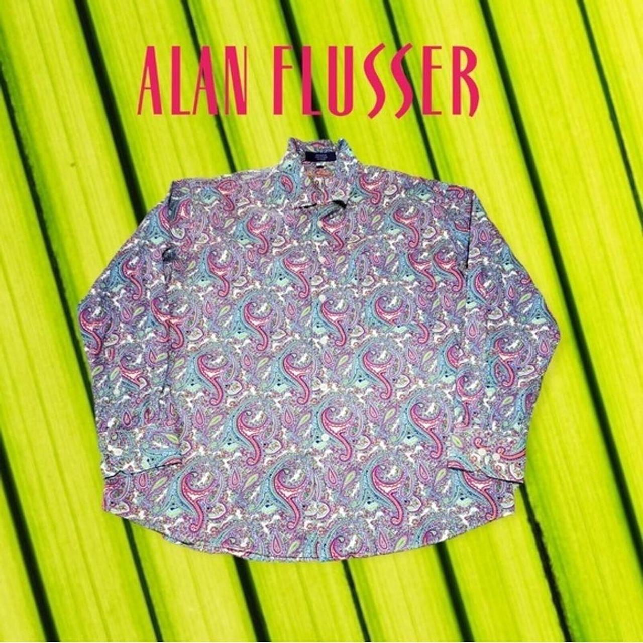 Alan Flusser Men's Button Down Long Sleeve Paisley... - Depop