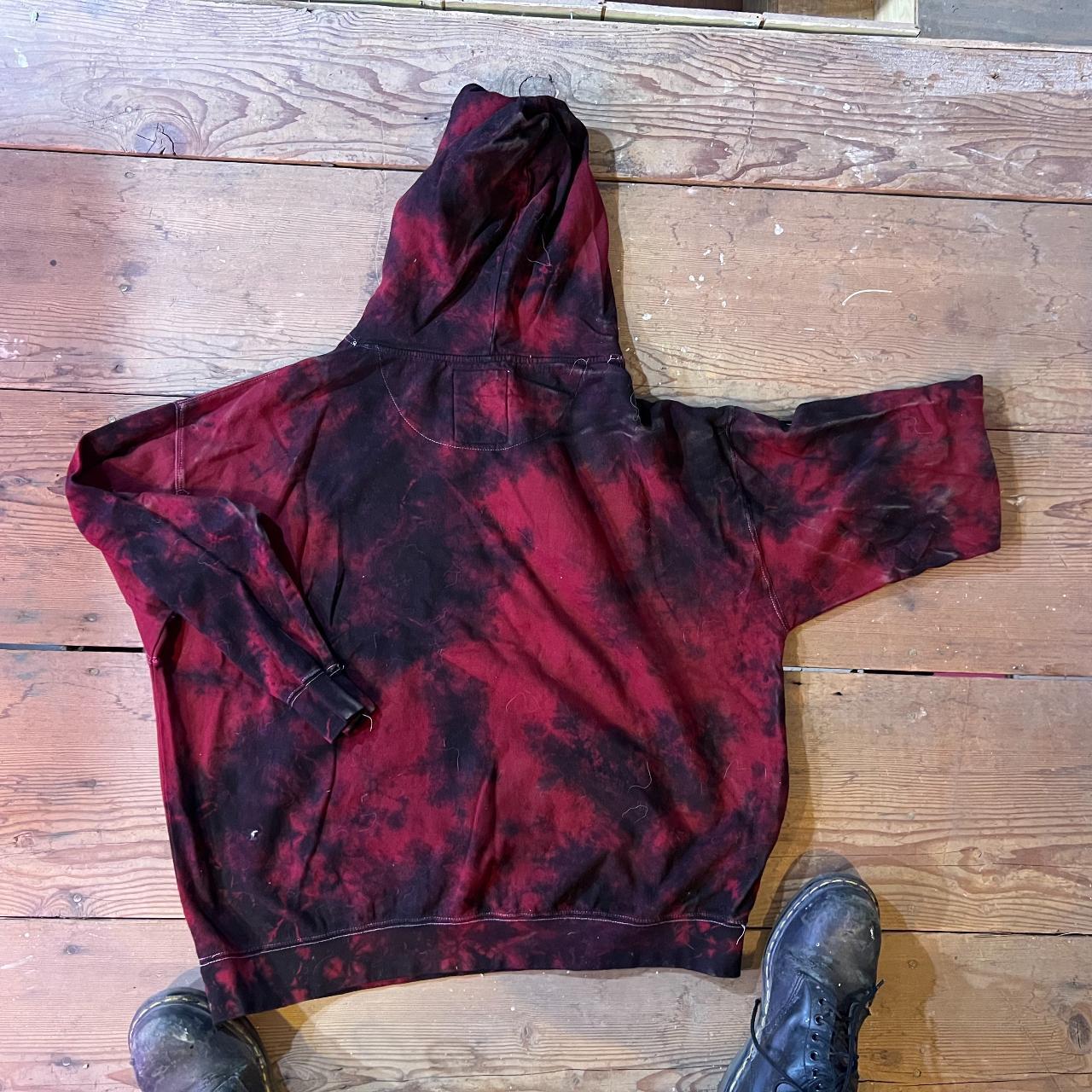 red jeffree star cosmetics tie-dye hoodie, size XXL,... - Depop