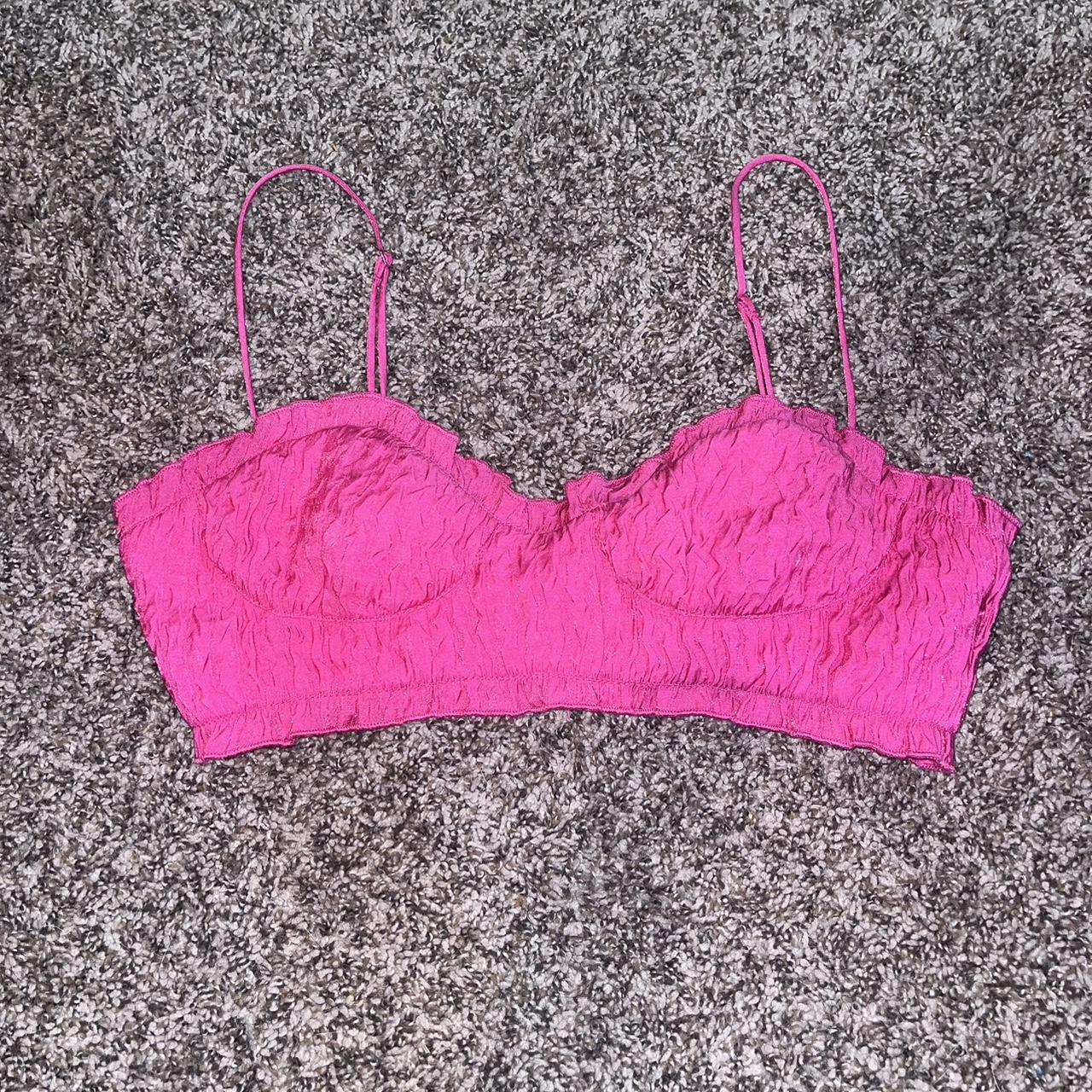 Tiny pink ruched bustier top from zara!🩷 - Depop