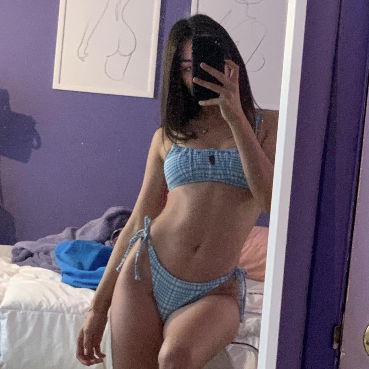 Target brand bikini blue gingham/both top and... - Depop