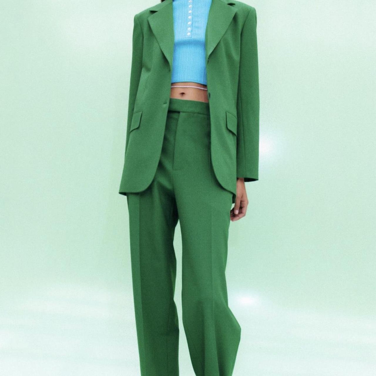 Green suit zara best sale