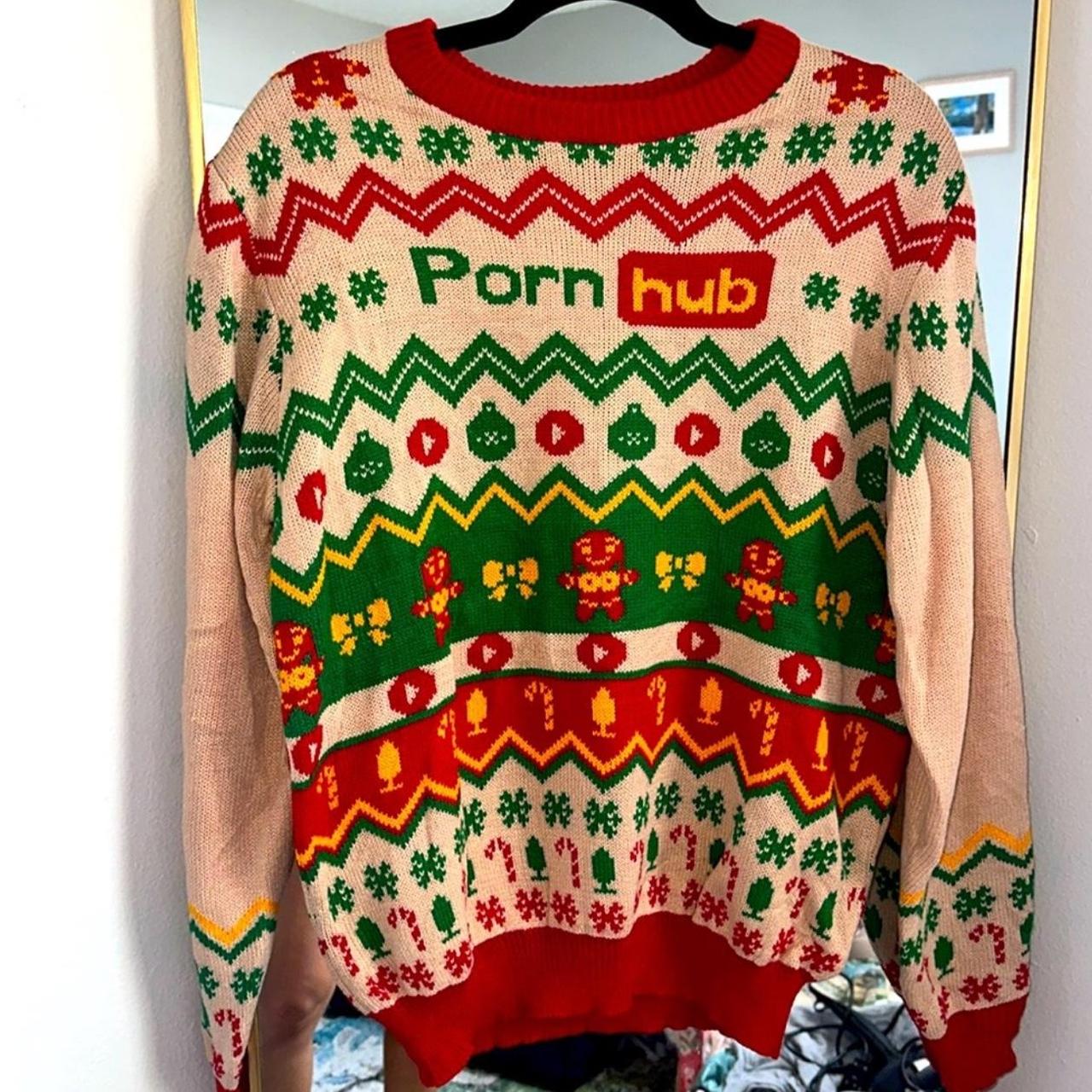 Authentic Pornhub Knit Christmas Sweater, Size Med...