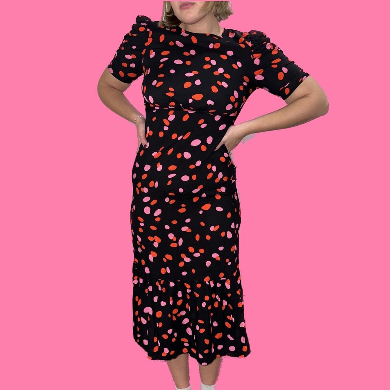 New Look Women's Black and Pink Dress Depop