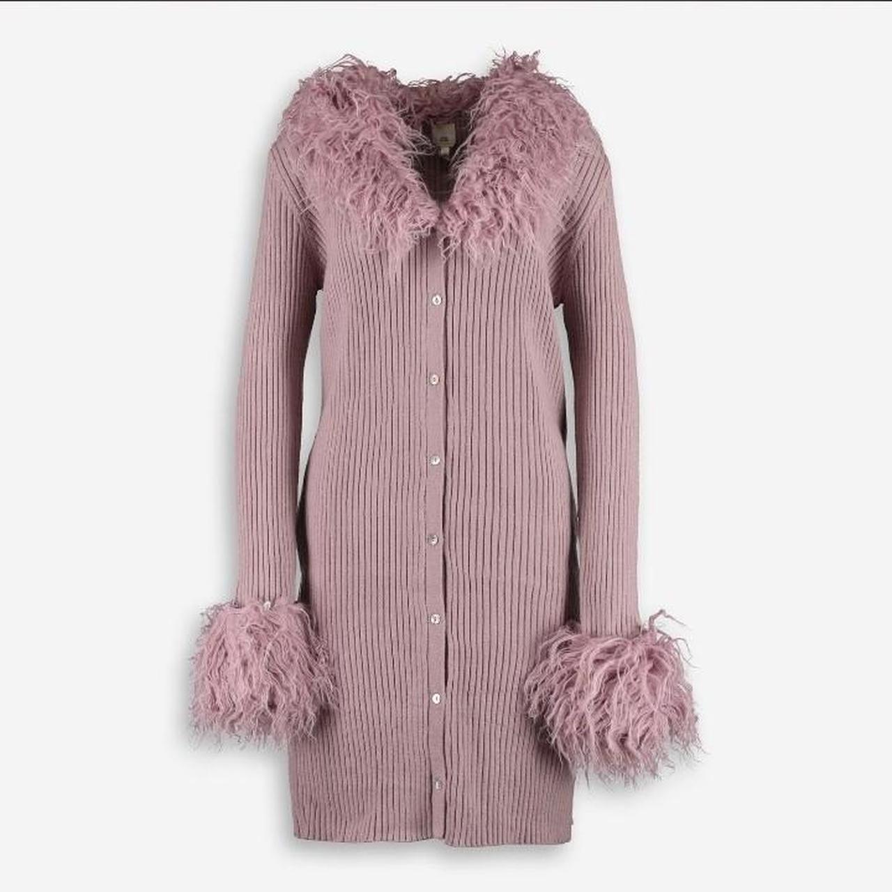 River Island Purple Ribbed Knit Mini Button