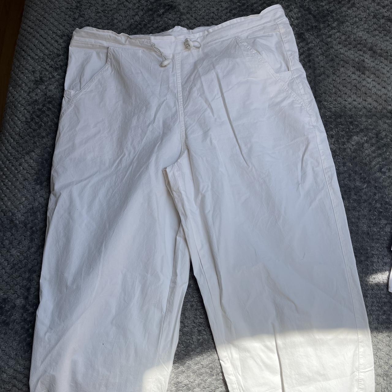 Subdued white parachute pants brand new never worn... - Depop