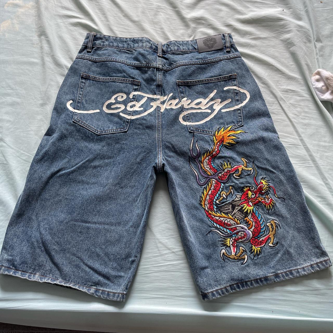 RP£60 Ed Hardy UO Exclusive Embroidered Dragon... - Depop