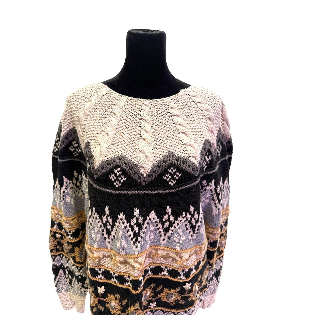 Source Unknown Women's Sweater - Multi/Cream - M … - image 2