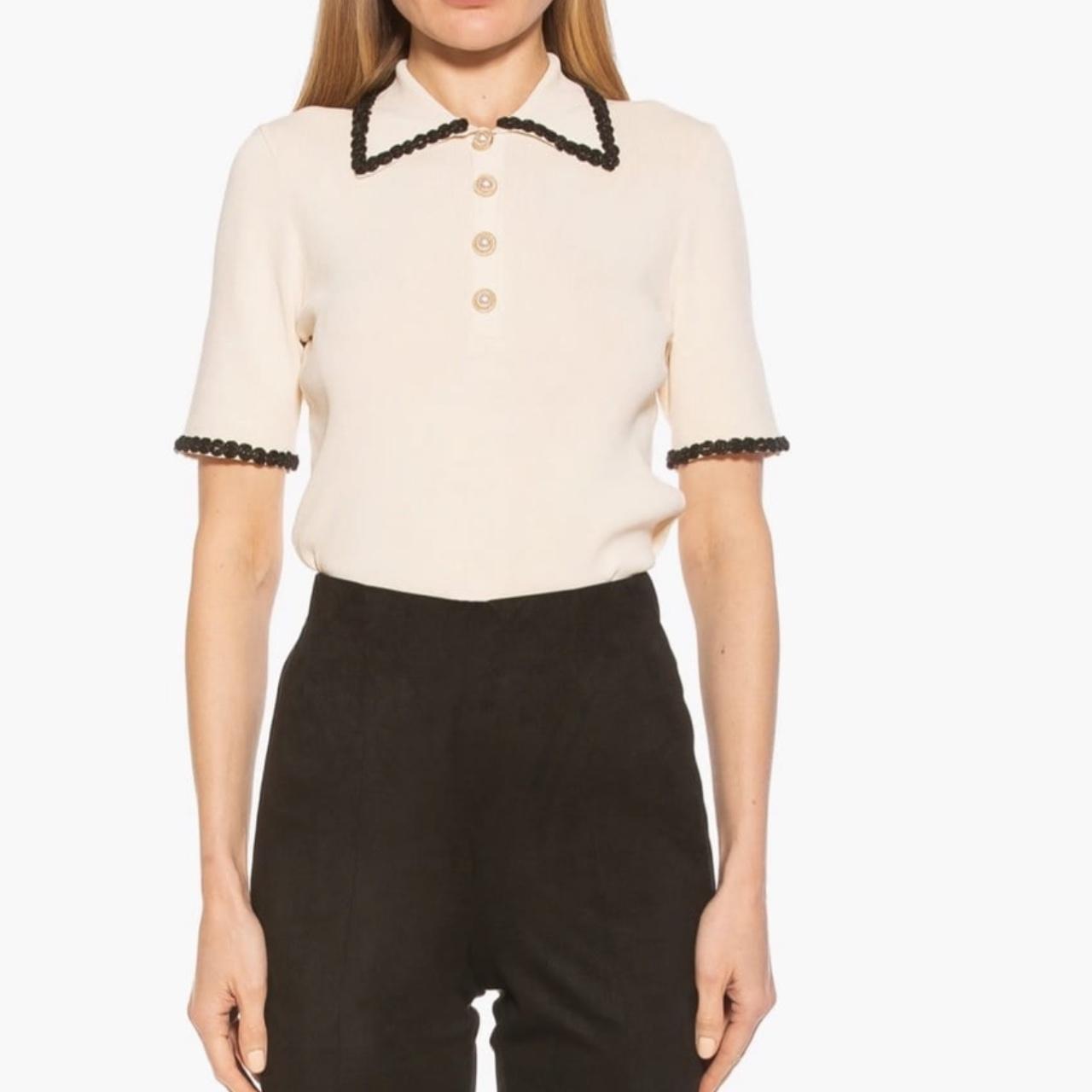 Alexia Admor Collared Knit Short Sleeve outlet Top (S)