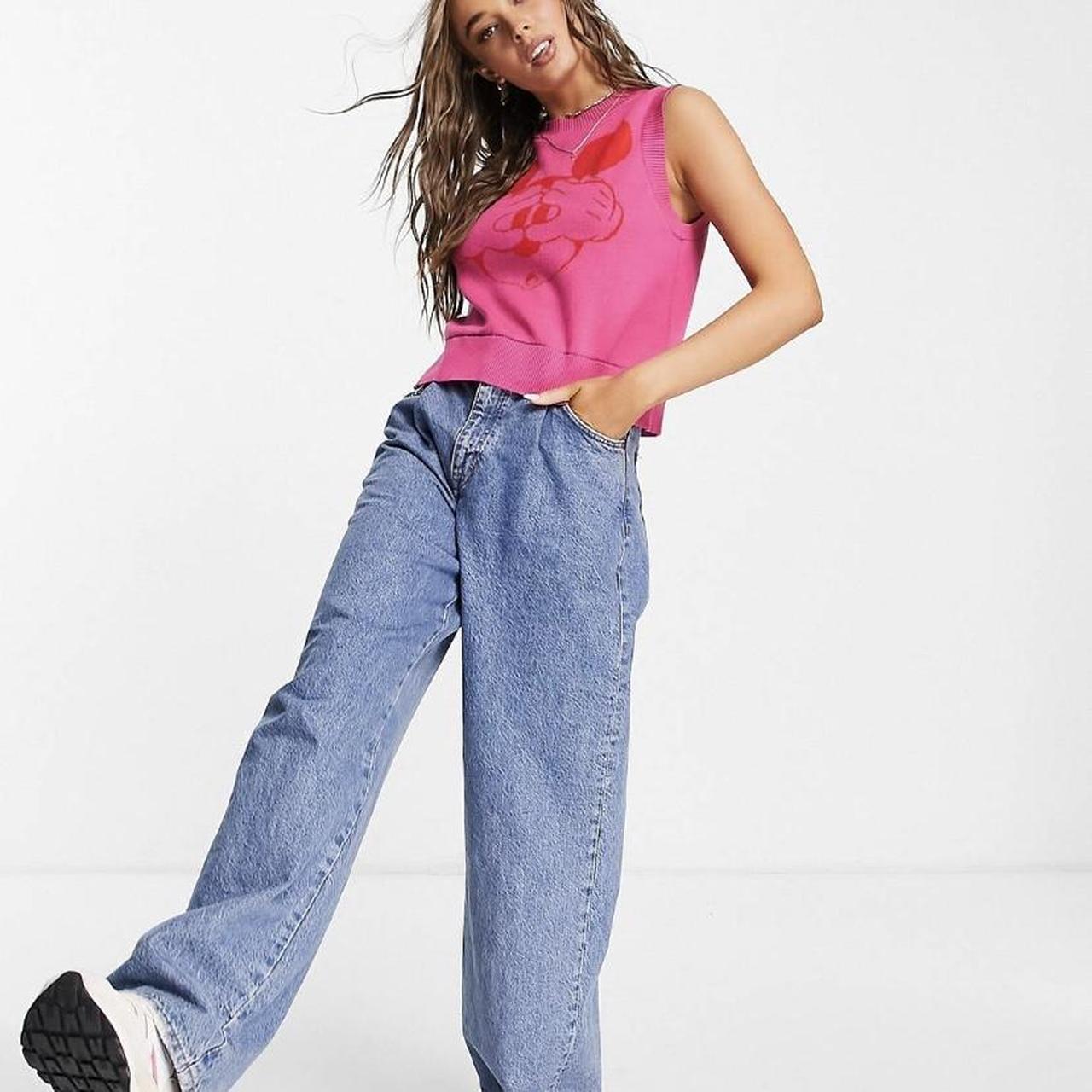 Stradivarius Mickey Mouse hot pink knitted Depop