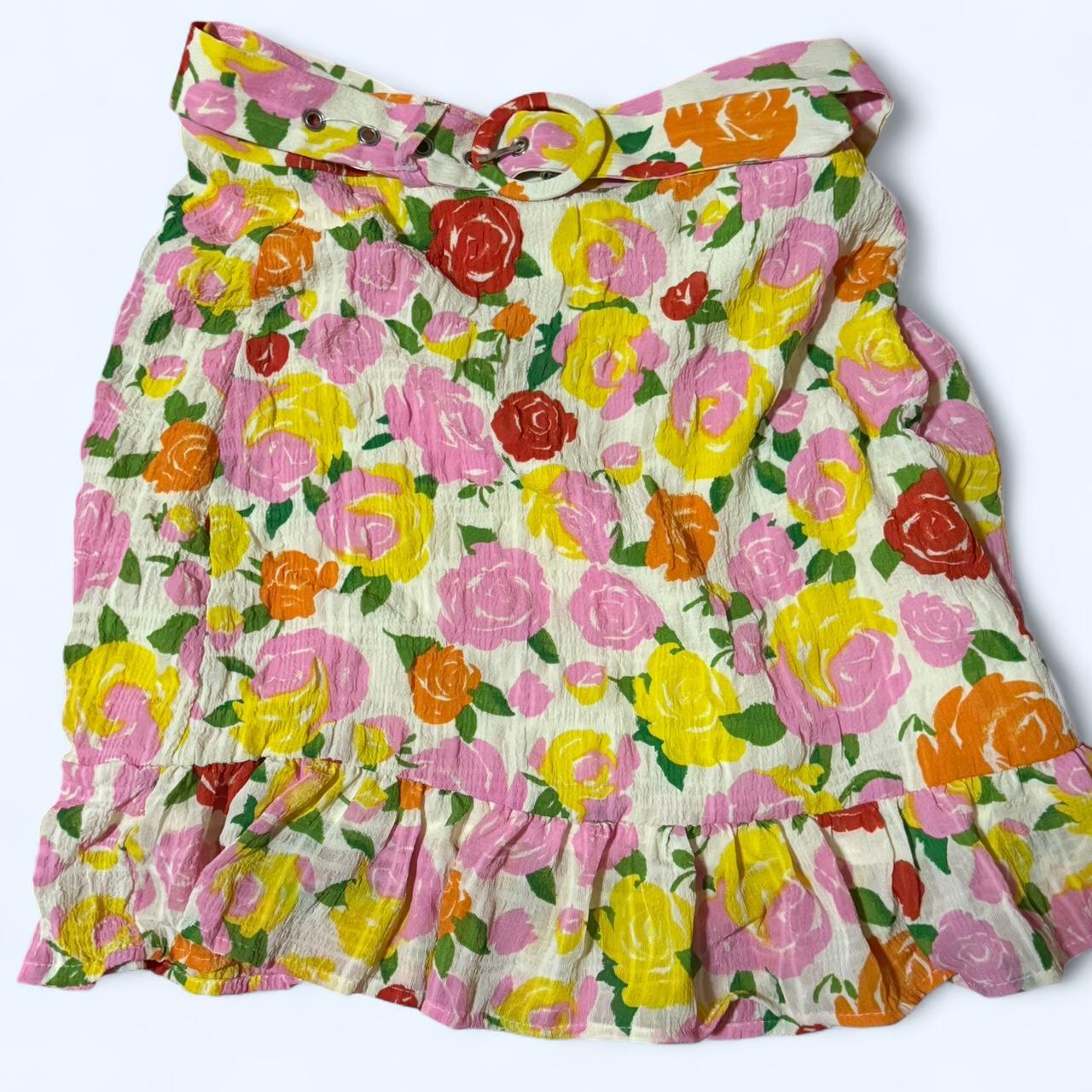 Mango Women's Skirt - Multi/White - M – Mango belted skirt size medium #cottagecore #summer …