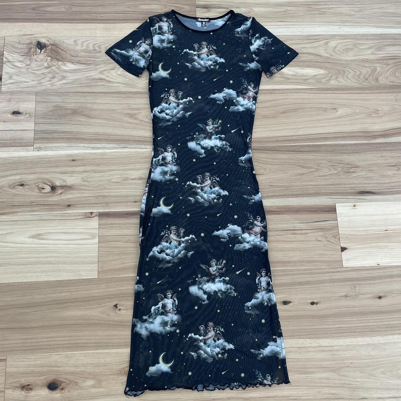 Completely mesh cherub printed dress. Wavy bottom Depop