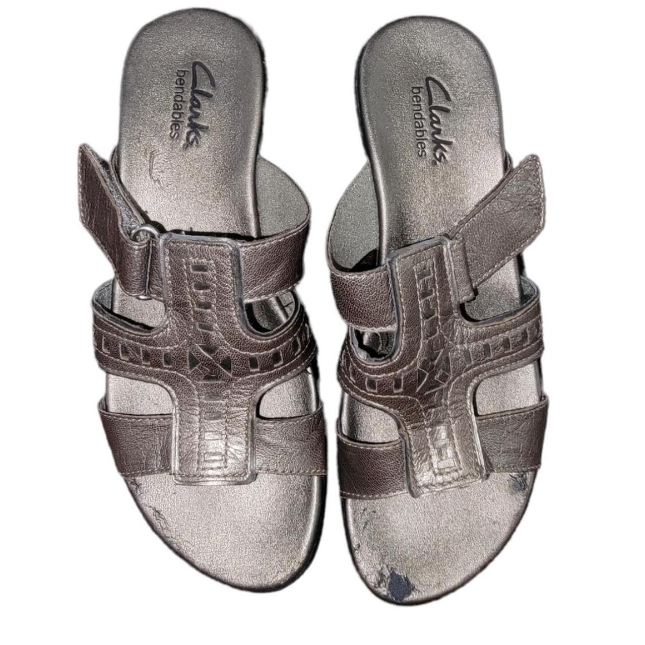 Clarks silver sandals online