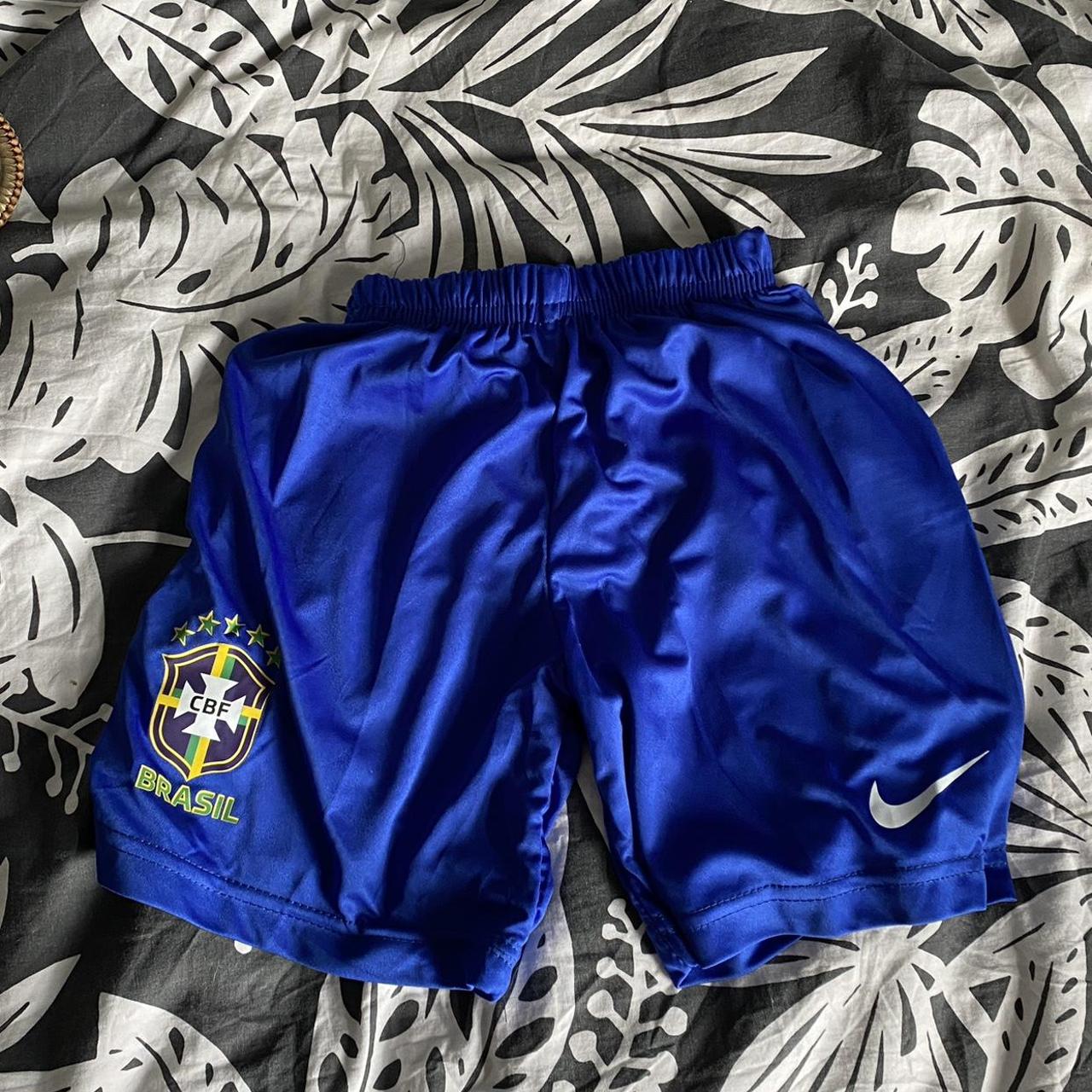 Selling my my Brazil football shorts age 12 in good... - Depop