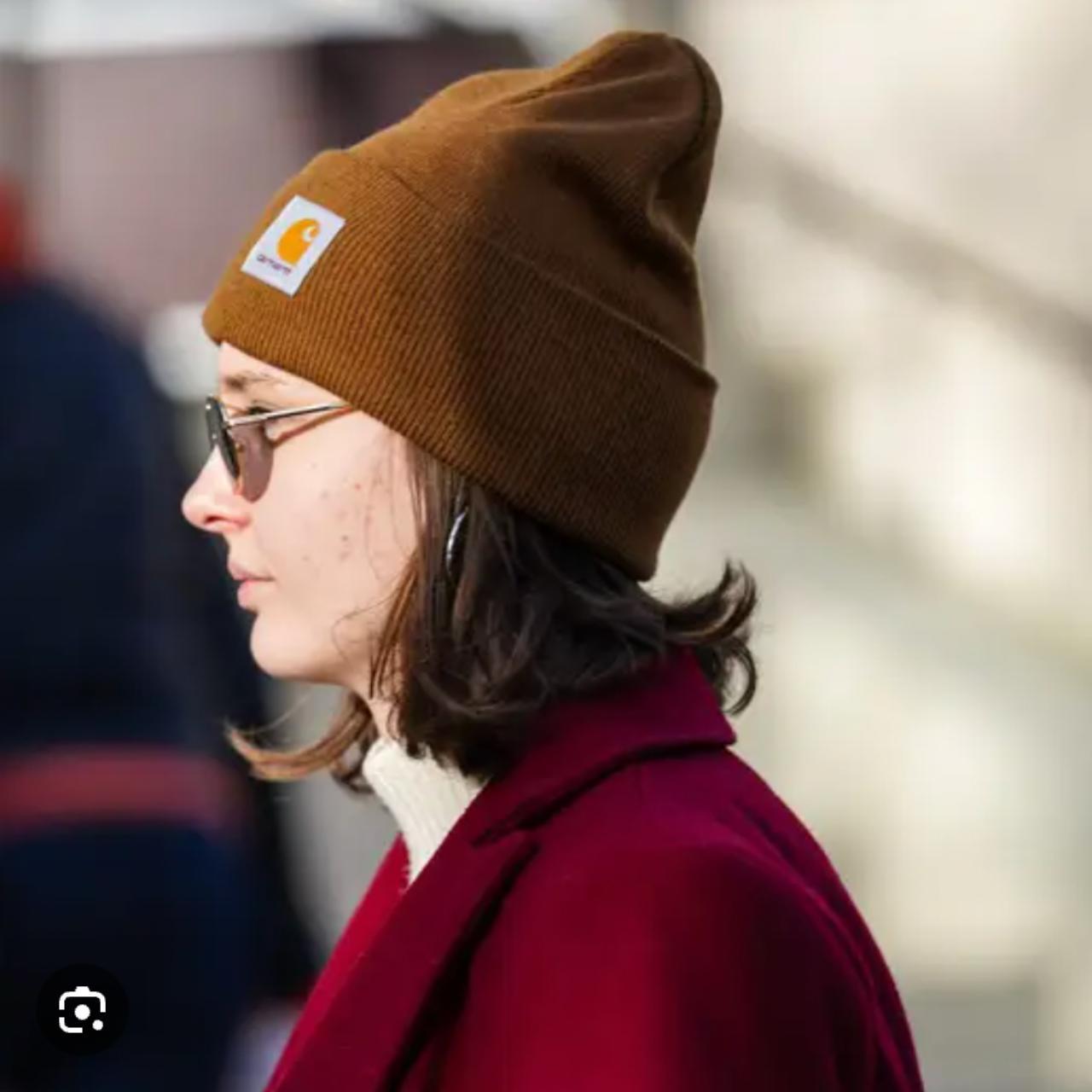 Carhartt hamilton brown beanie Ribbed hat Depop