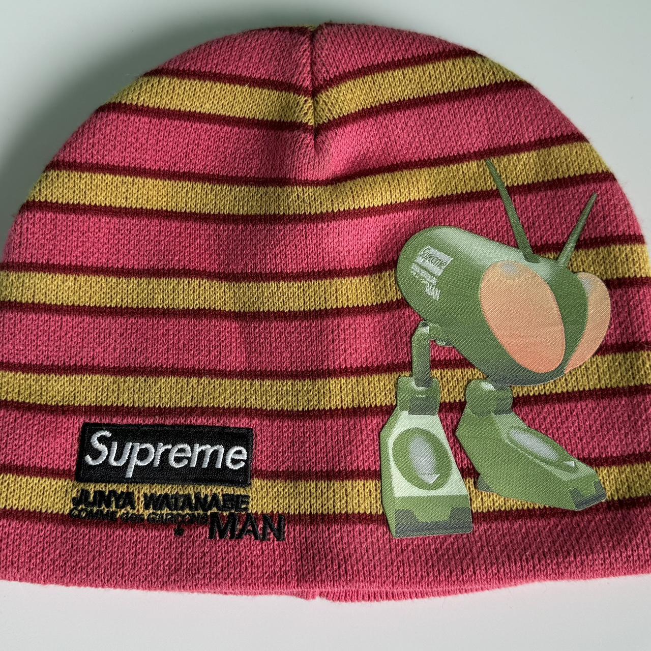 Supreme Junya Watanabe CDG Man Red Stripe Beanie Hat | Depop