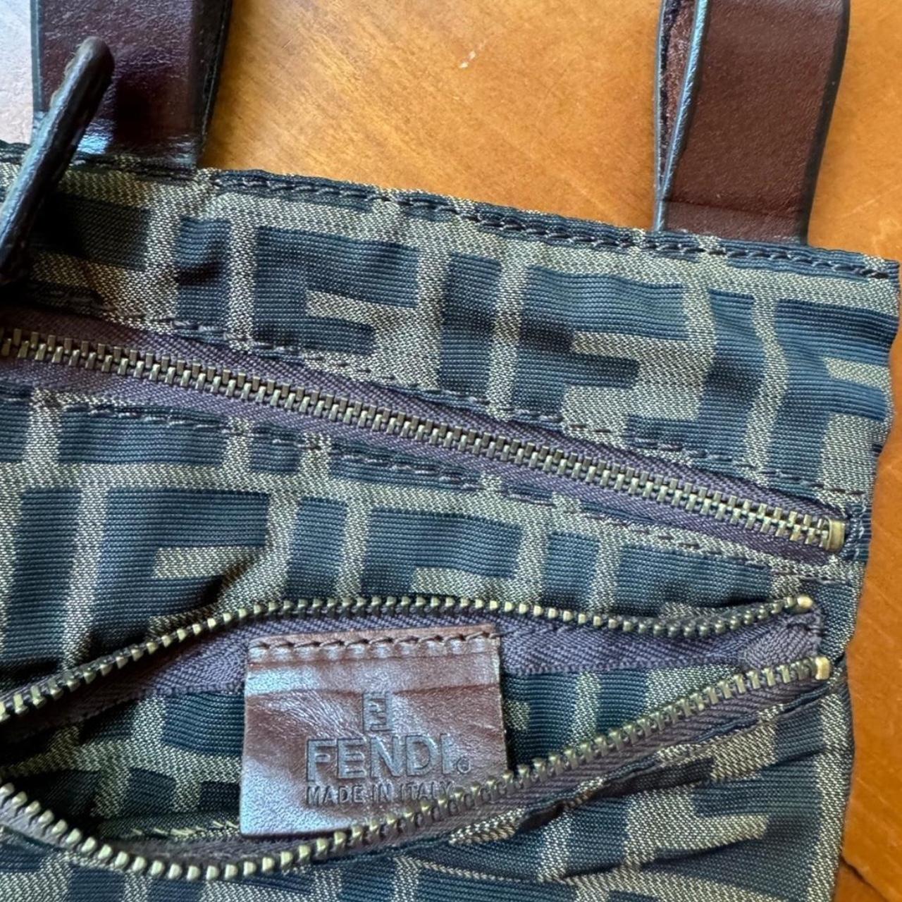 Vintage Fendi Zucca Bag. Nylon with leather loops