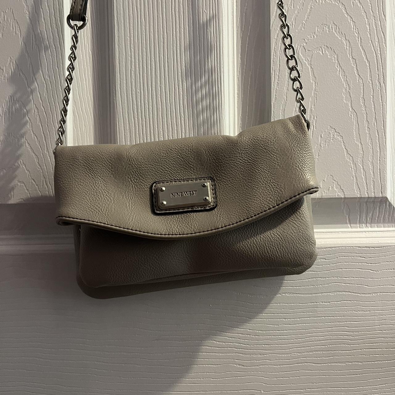 small grey nine west purse