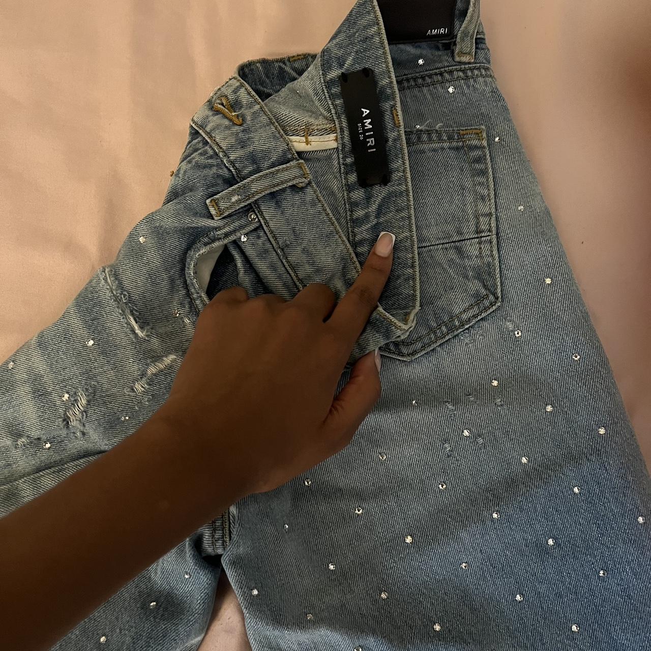 Frame Le High Straight Frayed Jeans with Pearls
