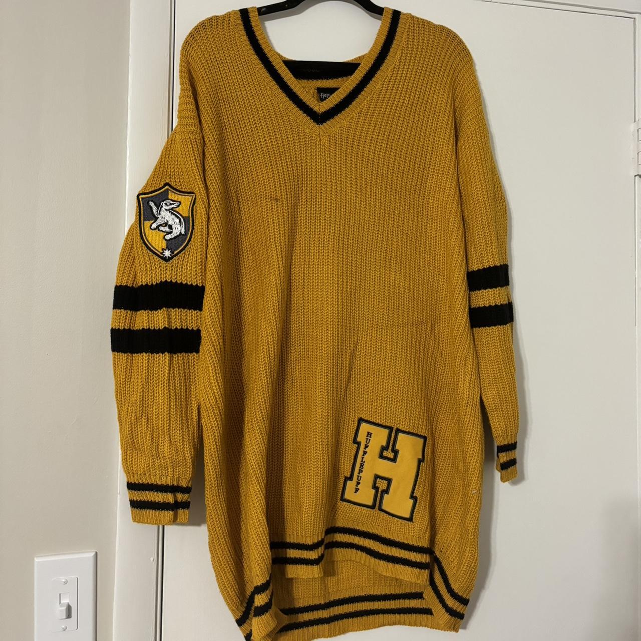 Harry Potter Hufflepuff yellow and black sweater... | Depop, image size:1280x1280