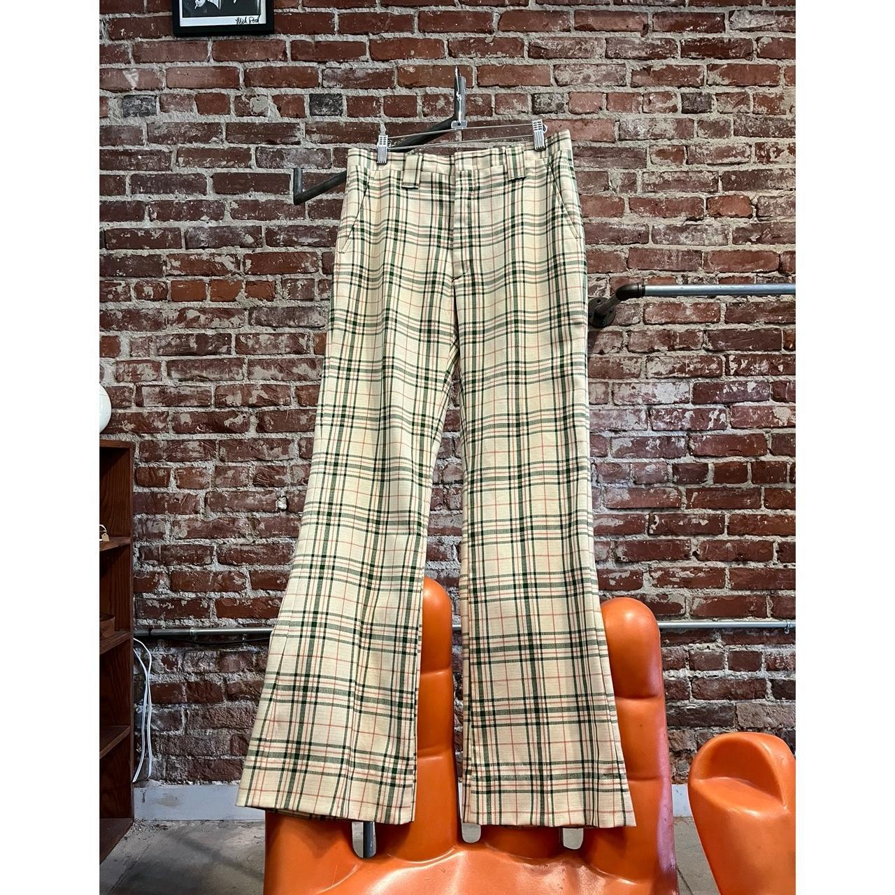 Mens 70s Ultra Mod Plaid Pants with a