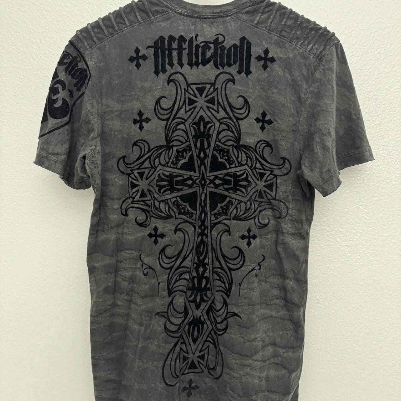 Affliction Skeleton T-Shirt - Men's T-Shirts In Black Lava Wash - Foto 8