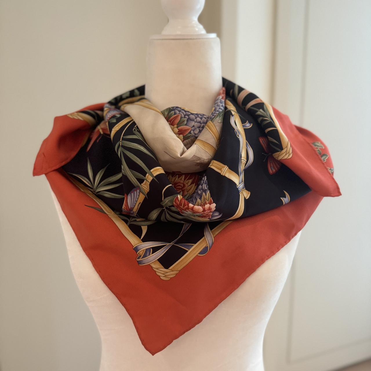 Vintage Ferragamo 90s silk scarf with a unique | Depop