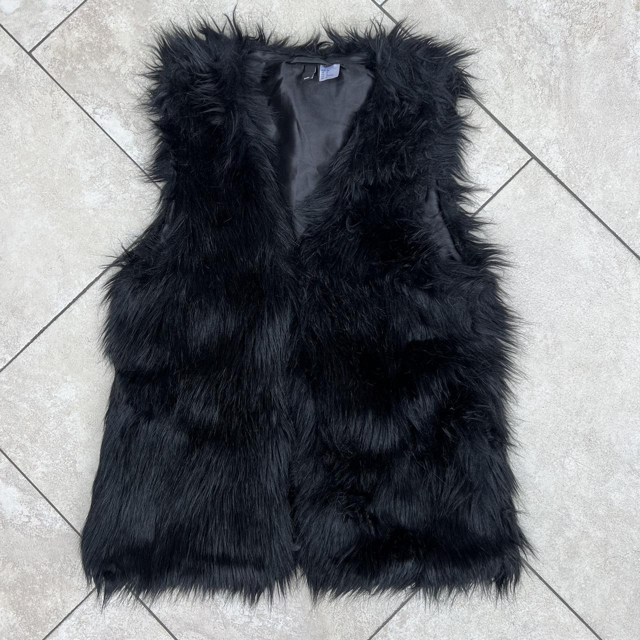 H and m faux fur outlet vest