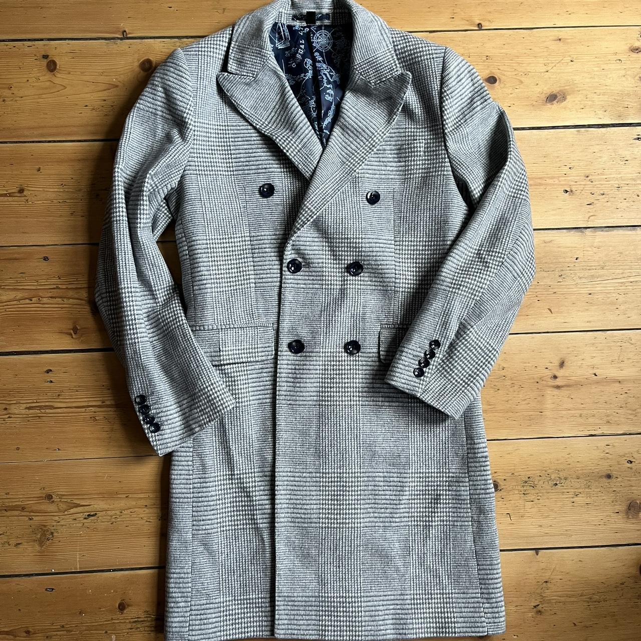 Gianni Feraud coat jacket Grey overcoat Size... - Depop
