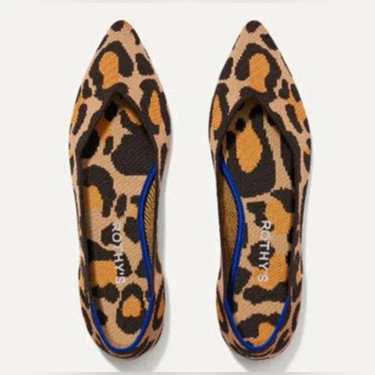 Rothy's store The Point Leopard Prints Slip on Flats Pointed Shoes Women's Size 8