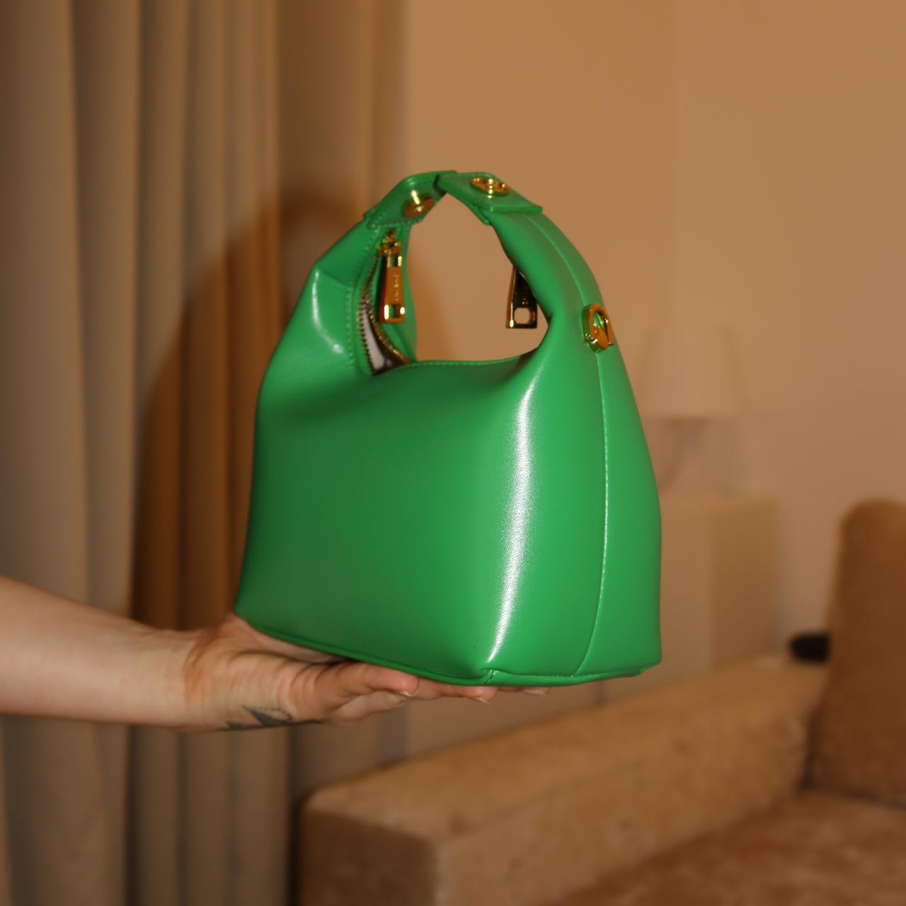 Women's Green and Gold Bag Depop