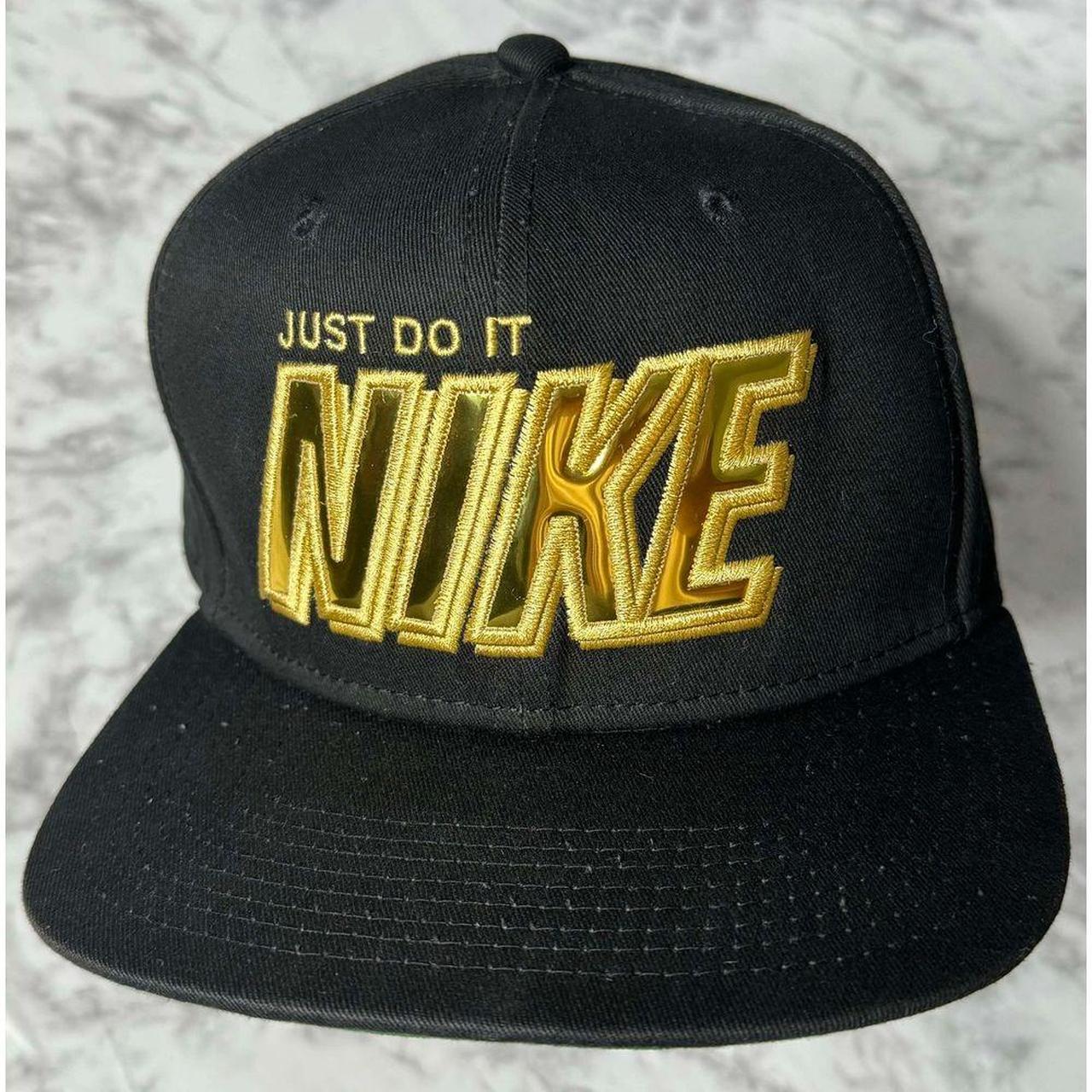 VTG 90s Nike Just Do It Snapback Black Hat w Bold