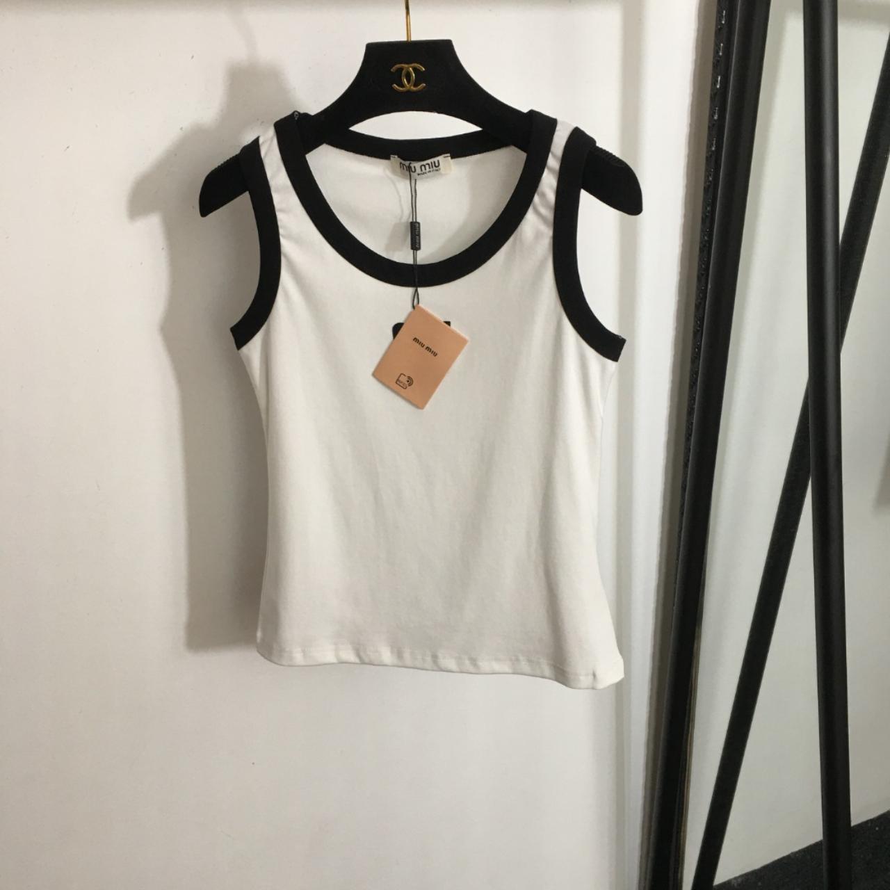 Miu miu White tank top '-Color:White -Perfect,Brand | Depop