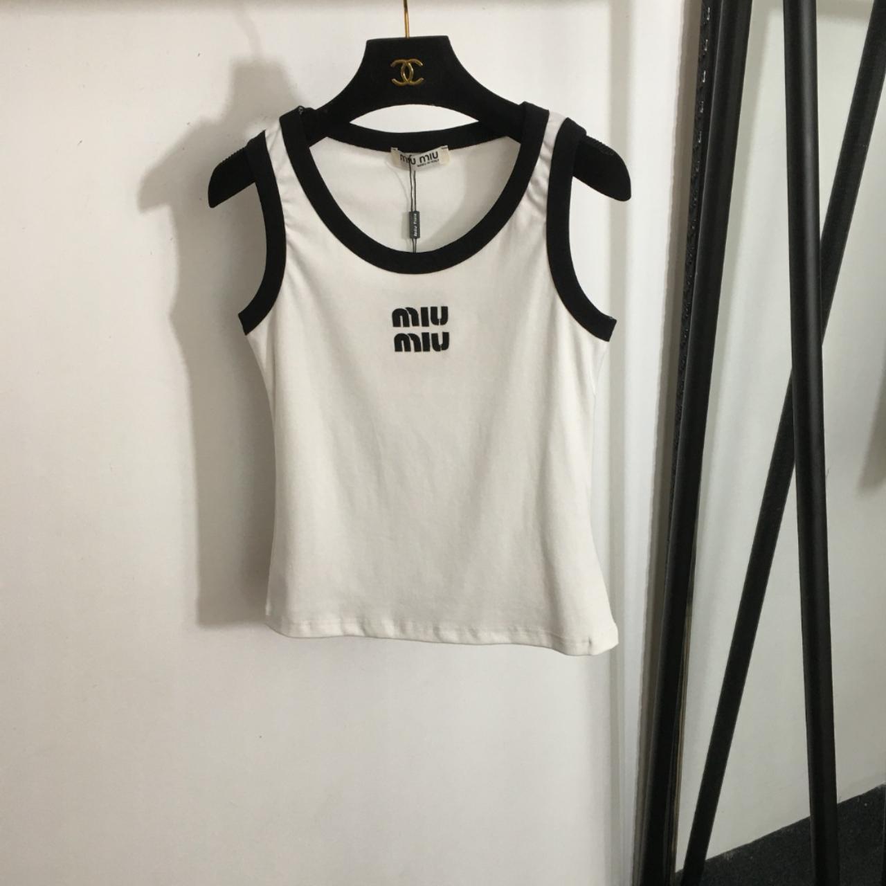 Miu miu White tank top '-Color:White -Perfect,Brand | Depop