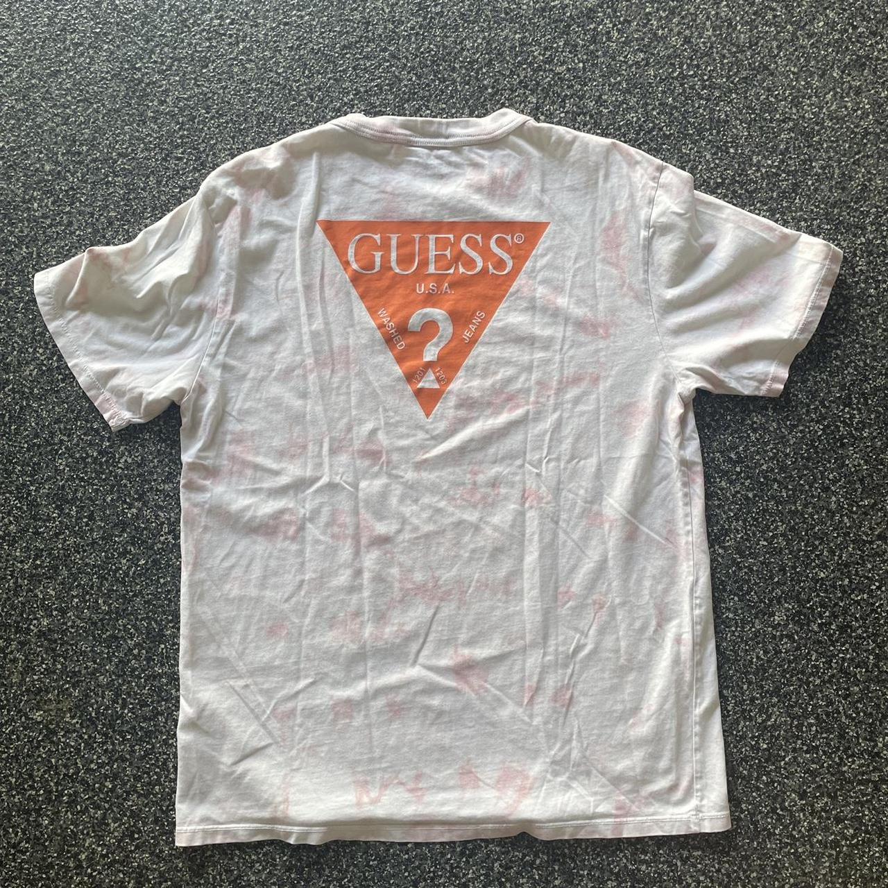 Orange and white guess shirt online