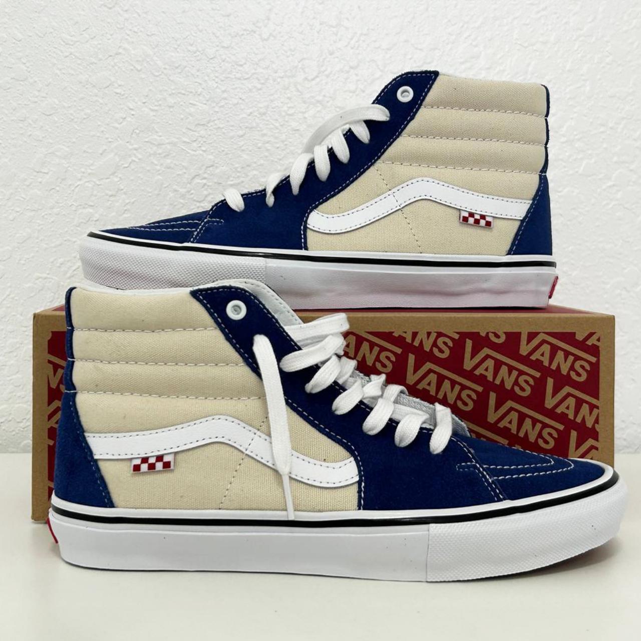 VANS★SK8-HI★兼用★NAVY PEONY/WHITECAP VANS High Top Skate Sk8-Hi Cream Navy Peony / Whitecap Men's