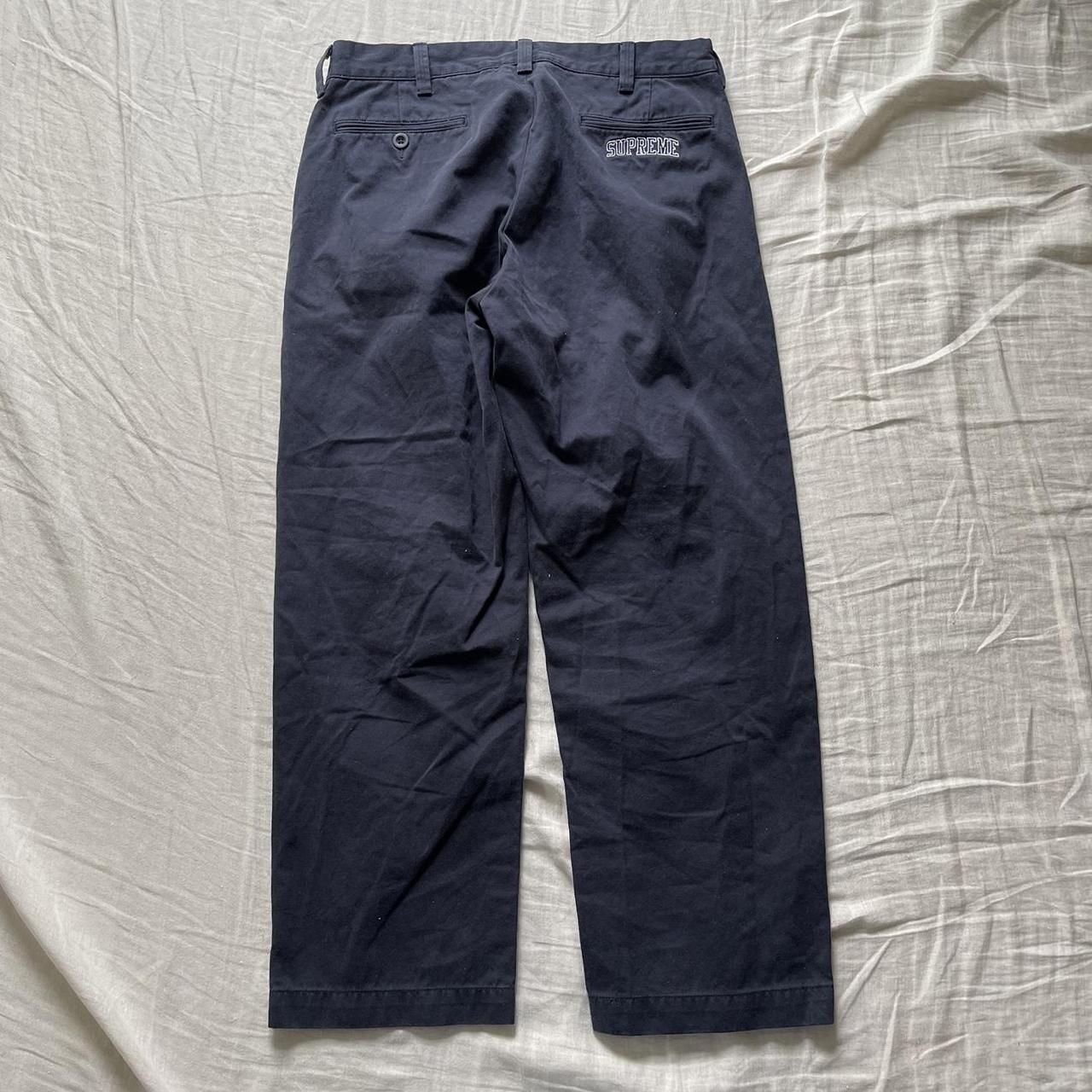 Supreme Men's Navy Trousers | Depop