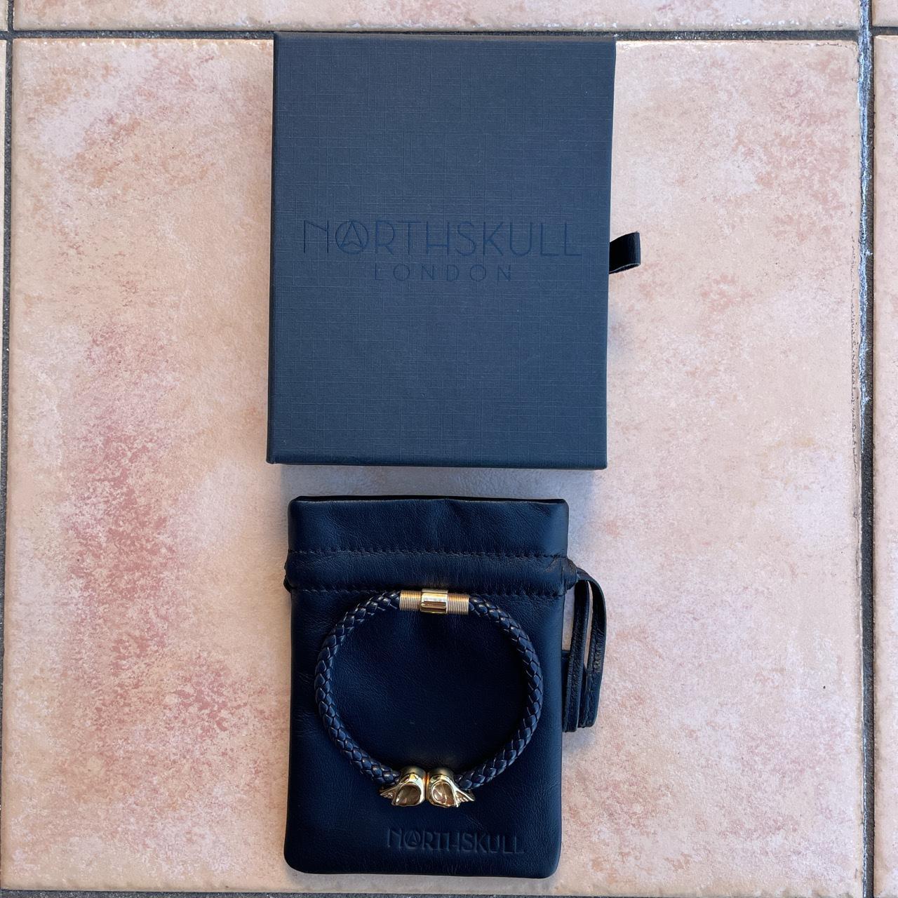 •Men’s NorthSkull London Gold Skull Leather... Depop