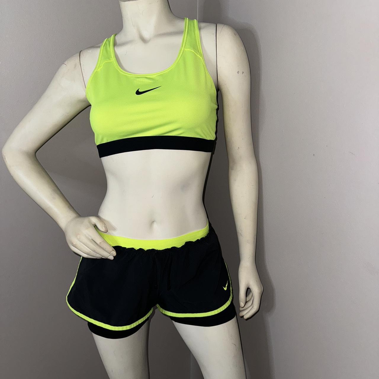 lime green nike short set