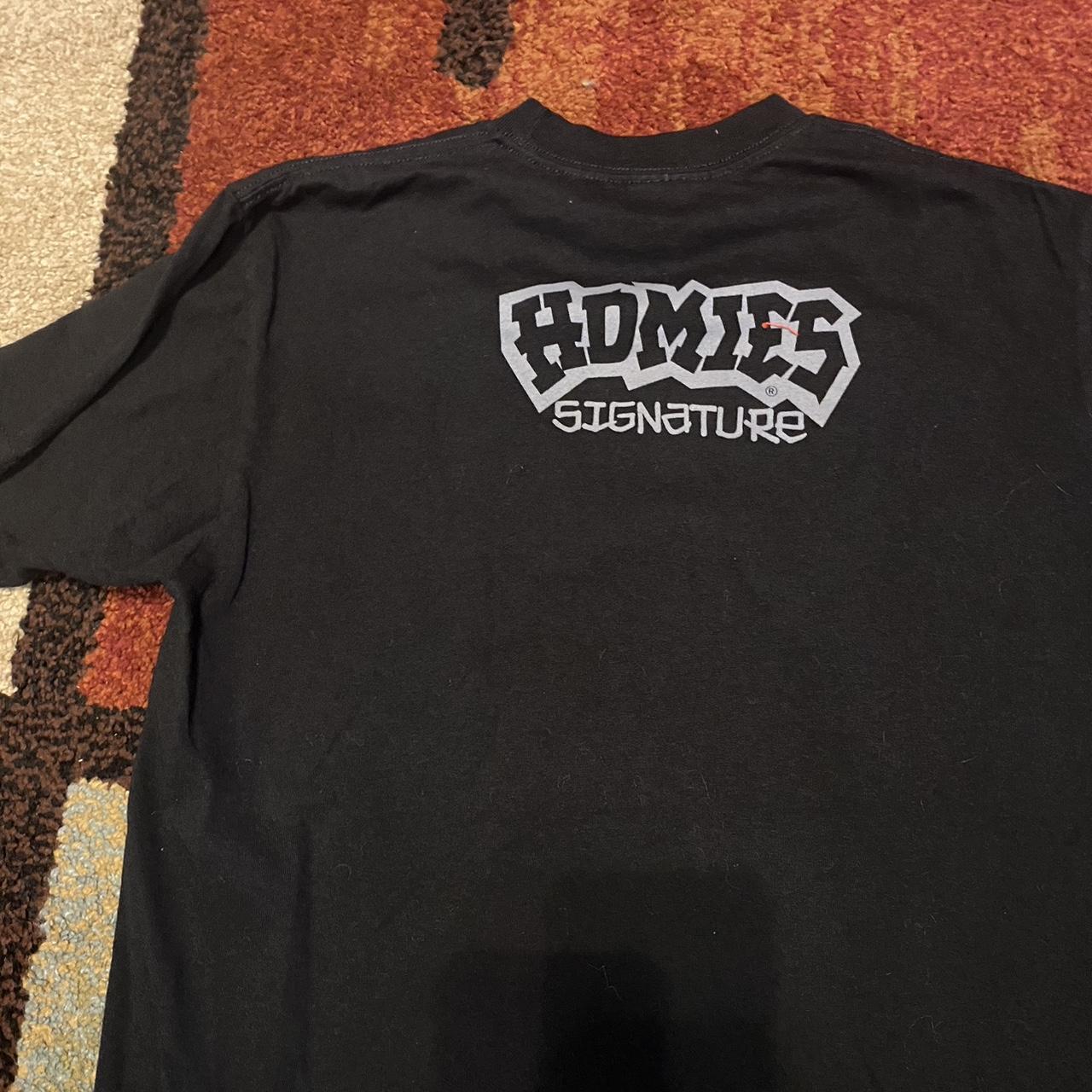 Homies graphic tee shirt in black and white | Depop