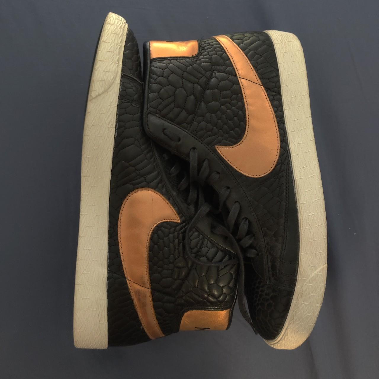 Nike Blazer Mid Black Rose Gold Quilted Croc effect. Depop