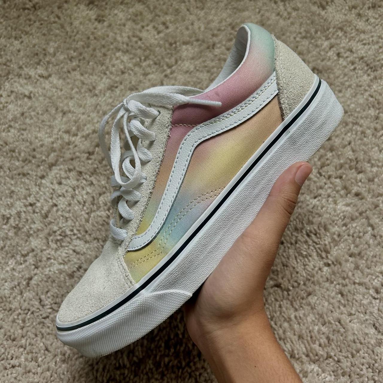 Pastel rainbow Vans Women s size 7.5 rainbow. Depop