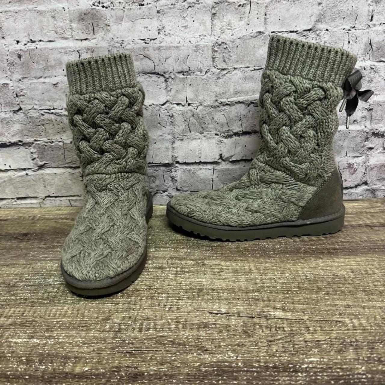 Grey knitted ugg boots best sale