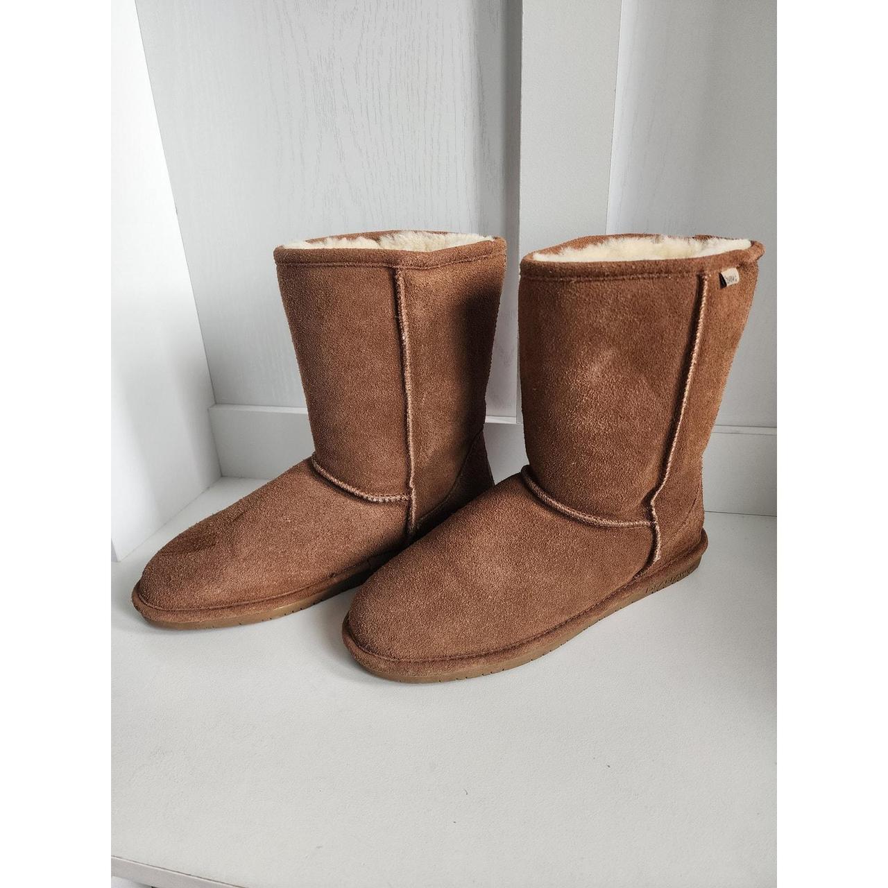 BearPaw Emma Short inch Boots sheepskin suede Tan. Depop