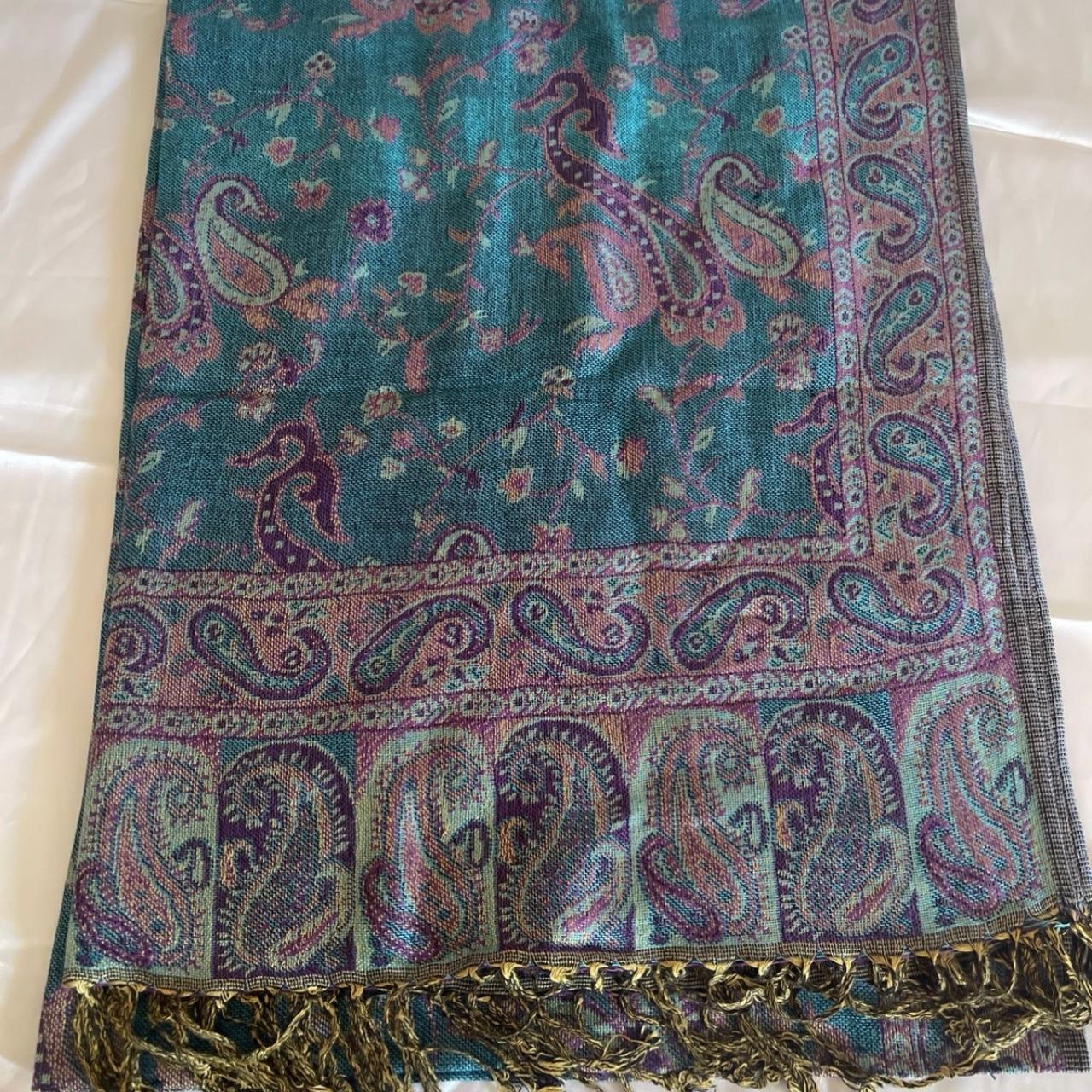 aqua pashmina shawl
