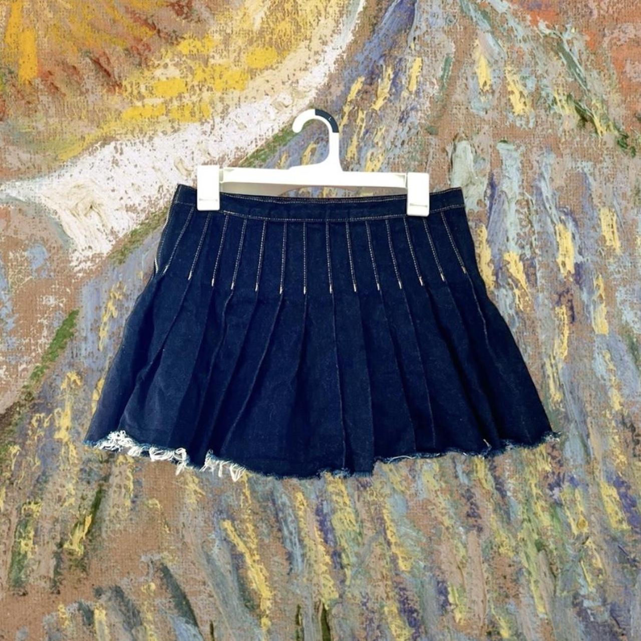 Topshop Pleated Jean mini skirt Super cute