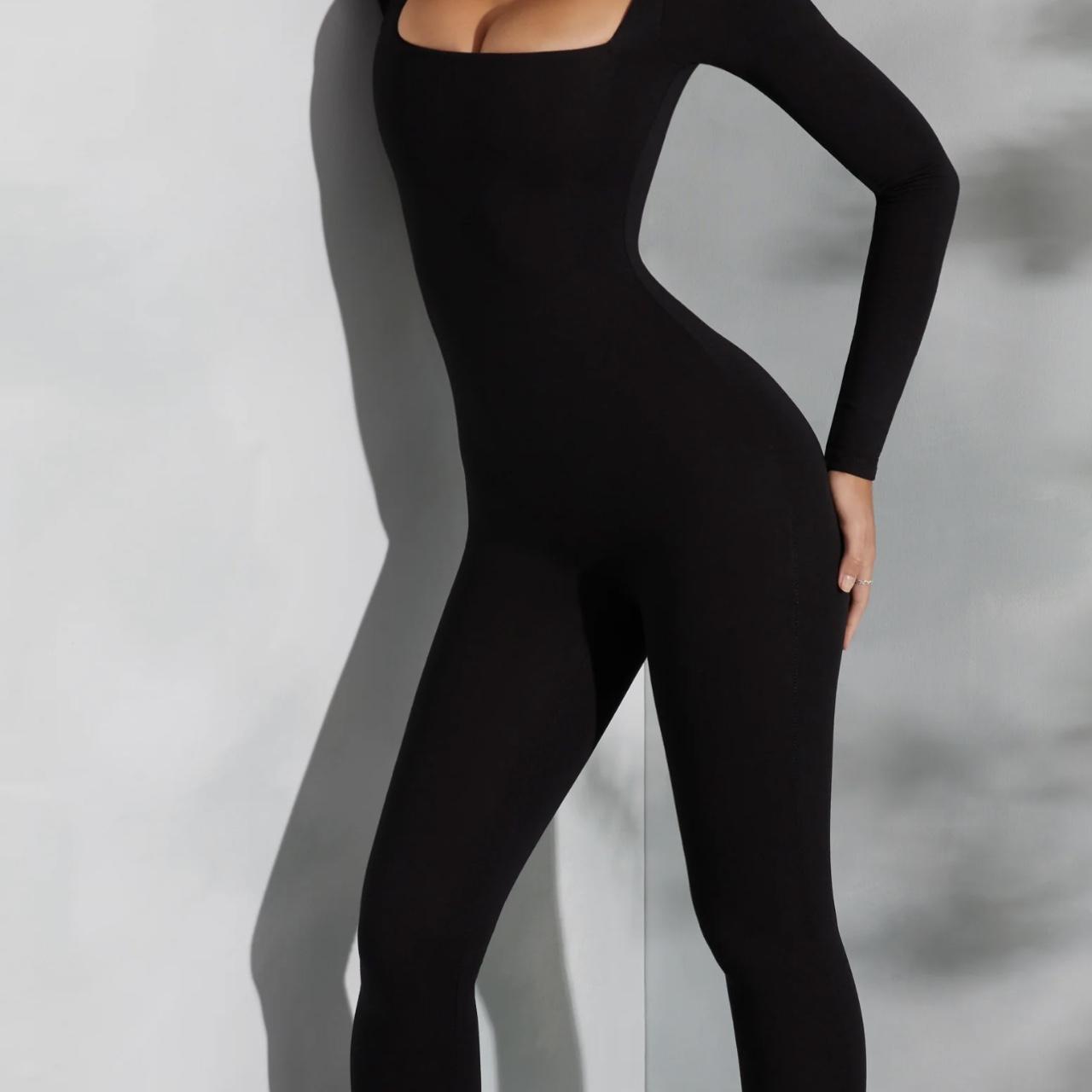 Oh Polly Square Neck Long Sleeve Jumpsuit in... Depop