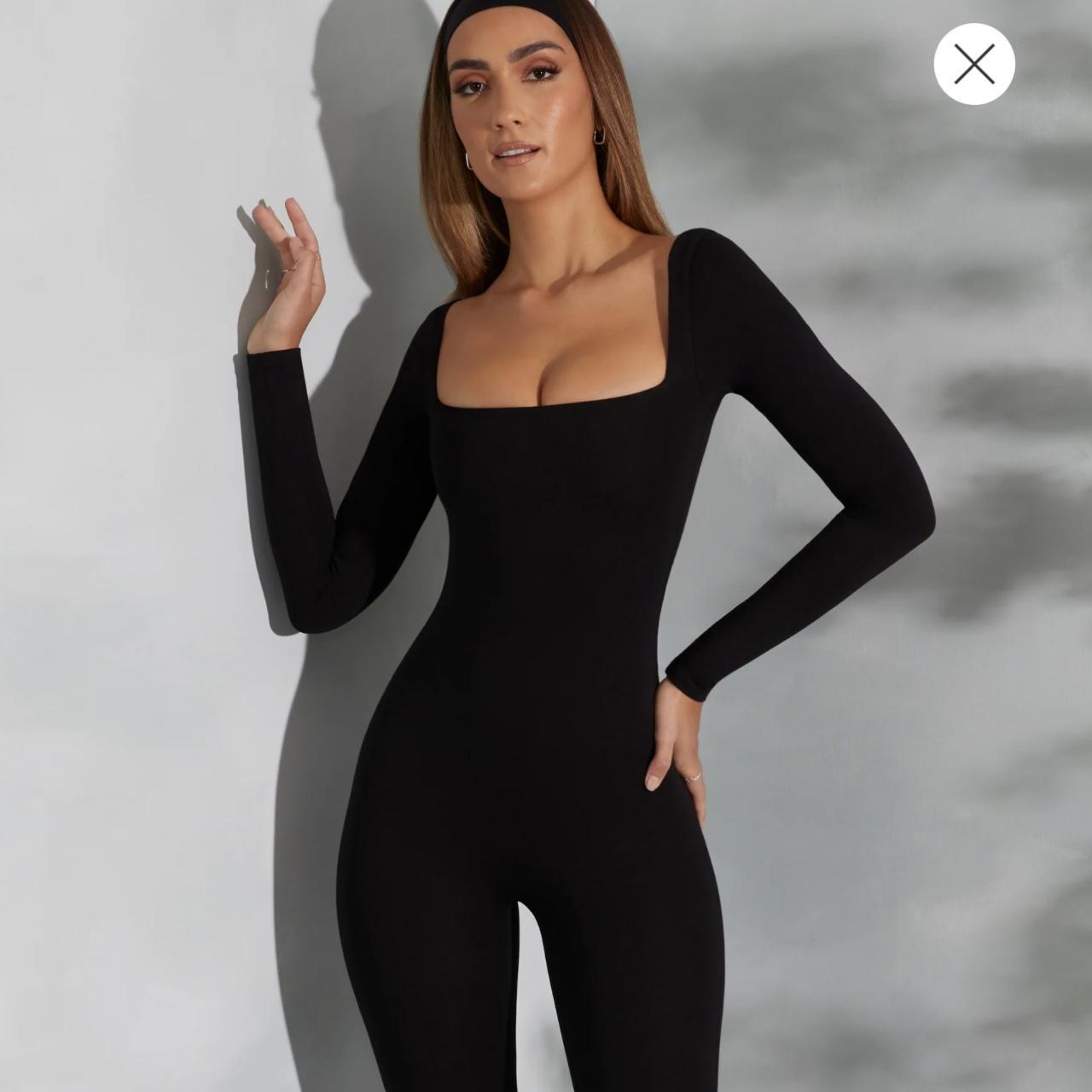 Oh Polly Square Neck Long Sleeve Jumpsuit in... Depop